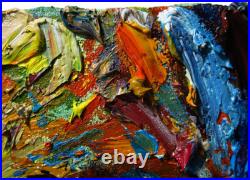 20x16 MODERN ORIGINAL OIL? PAINTING? VINTAGE? IMPRESSIONISt? ART SIGNED PORTRAIT A