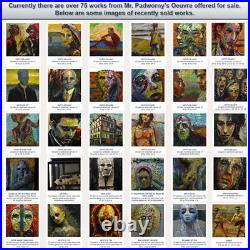 20x16 MODERN ORIGINAL OIL? PAINTING? VINTAGE? IMPRESSIONISt? ART SIGNED PORTRAIT A