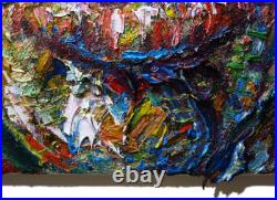 20x16 MODERN ORIGINAL OIL? PAINTING? VINTAGE? IMPRESSIONISt? ART SIGNED PORTRAIT A