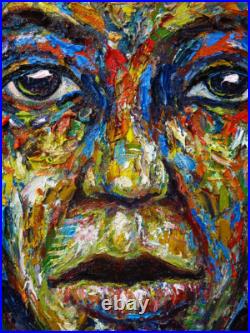 20x16 MODERN ORIGINAL OIL? PAINTING? VINTAGE? IMPRESSIONISt? ART SIGNED PORTRAIT A