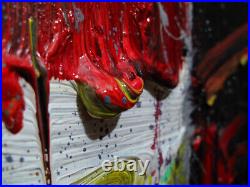 24x18 MODERN ORIGINAL OIL? PAINTING? VINTAGE? IMPRESSIONISM? ART SIGNED ABSTRACT A