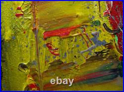 24x18 MODERN ORIGINAL OIL? PAINTING? VINTAGE? IMPRESSIONISM? ART SIGNED ABSTRACT A