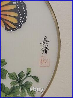 2 1978 Vintage Signed Artist Johnny Lung Paintings On Silk Professionally Framed