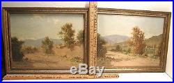 2 Vintage Framed Landscape Oil Paintings Signed Guillermo Grossmacht Chilean