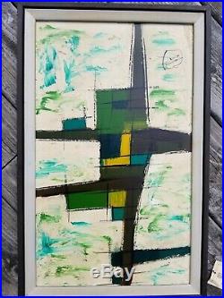 (2) VTG/Mid-Century Modern VanGuard Studios ABSTRACT Signed/Framed Oil Paintings