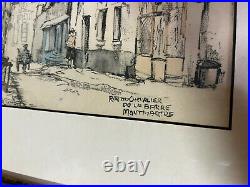2 Vintage Framd Jan Korthals Impressionist Paris Prints Montmartre Blvd St Denis