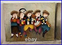 2 Vintage Joyce Roybal Oil Painting Unframed Canvas 12x16 Signed