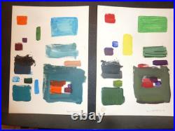 2 Vintage, Original Abstract Expressionist Paintings Signed Hans Hofmann-56