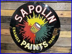 30 Vintage Sapolin Porcelain Sign Paints Varnish Sales Contractor Repair Shop