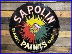 30 Vintage Sapolin Porcelain Sign Paints Varnish Sales Contractor Repair Shop