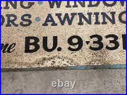 35 vtg 1950s 60s Hand painted and decal metal sign advertisement Construction