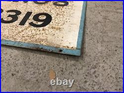 35 vtg 1950s 60s Hand painted and decal metal sign advertisement Construction
