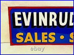 36 Vintage Hand Painted Evinrude Boat Parts Service Shop Sign Fishing Gas Oil