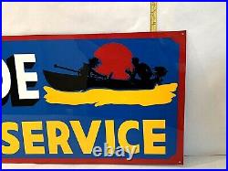 36 Vintage Hand Painted Evinrude Boat Parts Service Shop Sign Fishing Gas Oil