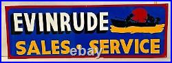 36 Vintage Hand Painted Evinrude Boat Parts Service Shop Sign Fishing Gas Oil