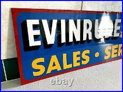 36 Vintage Hand Painted Evinrude Boat Parts Service Shop Sign Fishing Gas Oil