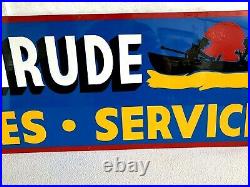 36 Vintage Hand Painted Evinrude Boat Parts Service Shop Sign Fishing Gas Oil