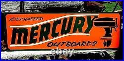 36 Vintage Hand Painted MERCURY OUTBOARD MOTORS Boat Shop Sign Fishing Gas Oil