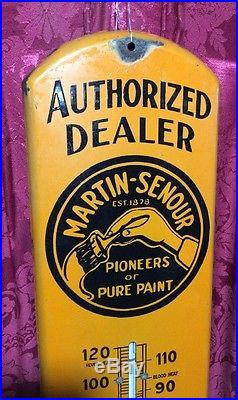 39 Vintage Monarch Paint Porcelain Enamel Dealer Advertising Thermometer Sign
