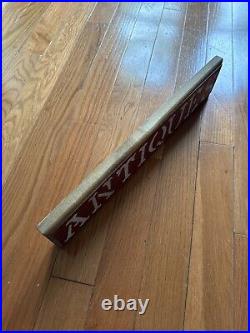 70s Antique Vintage Folk Art Dealer Sign Wood Painted Advertising