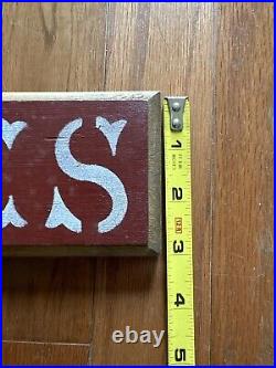 70s Antique Vintage Folk Art Dealer Sign Wood Painted Advertising