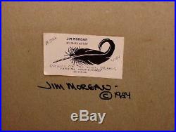 $800 VINTAGE AUTH Signed Jim Morgan Oil Antelope Pronghorn Buck Deer, Landscape