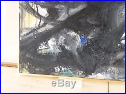 ABSTRACT EXPRESSIONIST ACTION PAINTING MID CENTURY OIL New York VINTAGE SIGNED