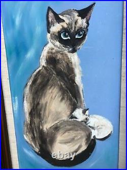 ANN GOODWIN Original 1963 MID CENTURY MODERN VINTAGE SIGNED OIL ON CANVAS Cat