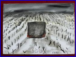 ANSELM KIEFER oil painting on canvas, vtg stamped signed