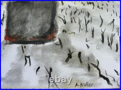 ANSELM KIEFER oil painting on canvas, vtg stamped signed ANSELM KIEFER oil painting on canvas, vtg stamped signed