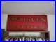 ANTIQUES AT THE RIVER BRIDGE STORE SIGN c. 1960 Vintage Wooden Sign Red Painted
