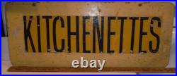 ANTIQUE/VINTAGE HAND PAINTED SIGN KITCHENETTES DOUBLE SIDED 29x 11 3/4