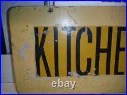 ANTIQUE/VINTAGE HAND PAINTED SIGN KITCHENETTES DOUBLE SIDED 29x 11 3/4