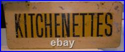 ANTIQUE/VINTAGE HAND PAINTED SIGN KITCHENETTES DOUBLE SIDED 29x 11 3/4