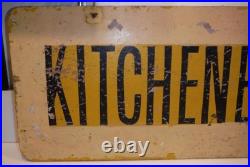 ANTIQUE/VINTAGE HAND PAINTED SIGN KITCHENETTES DOUBLE SIDED 29x 11 3/4