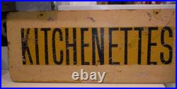 ANTIQUE/VINTAGE HAND PAINTED SIGN KITCHENETTES DOUBLE SIDED 29x 11 3/4