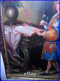 Antique Vintage Oil On Canvas Of Young Prince Or Nobleman Signed R. Pope