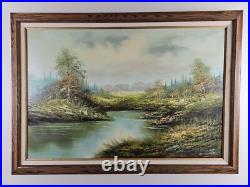 ART Large Vintage Original Signed J. Sanders Oil Painting 41.5x29.5 Framed Art ART Large Vintage Original Signed J. Sanders Oil Painting 41.5x29.5 Framed Art