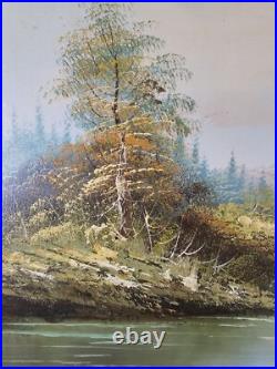 ART Large Vintage Original Signed J. Sanders Oil Painting 41.5x29.5 Framed Art