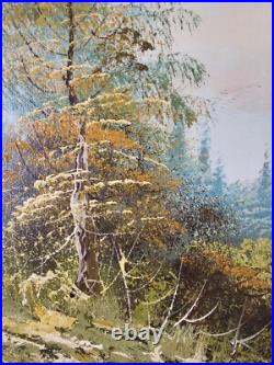 ART Large Vintage Original Signed J. Sanders Oil Painting 41.5x29.5 Framed Art