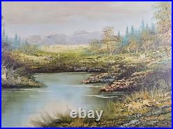 ART Large Vintage Original Signed J. Sanders Oil Painting 41.5x29.5 Framed Art ART Large Vintage Original Signed J. Sanders Oil Painting 41.5x29.5 Framed Art