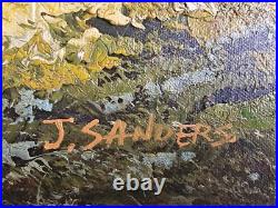 ART Large Vintage Original Signed J. Sanders Oil Painting 41.5x29.5 Framed Art ART Large Vintage Original Signed J. Sanders Oil Painting 41.5x29.5 Framed Art