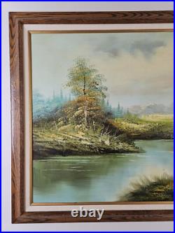 ART Large Vintage Original Signed J. Sanders Oil Painting 41.5x29.5 Framed Art