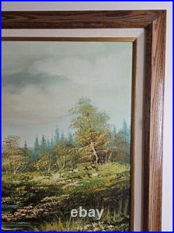 ART Large Vintage Original Signed J. Sanders Oil Painting 41.5x29.5 Framed Art