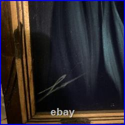 ART Vintage Nude Woman Velvet Painting 22X18 Signed. Framed. Hencho de Mexico