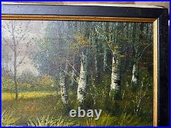 A Daini Trees And Stream Landscape Scene Oil Painting Signed And Framed