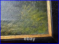 A Daini Trees And Stream Landscape Scene Oil Painting Signed And Framed