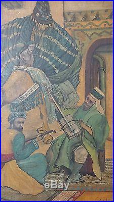 A Very LG Unusual Orientalist Painting Signed In Arabic Very Vintage