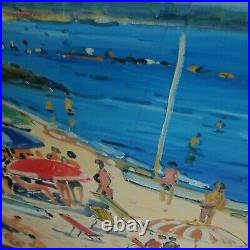 A Vintage Impressionist Beach Bikini Painting by Pierre Godet