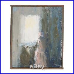 A small vintage abstract painting Signed Forsberg Framed Mid late 20th Century
